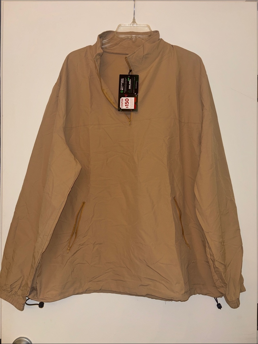Light Brown Pullover Windbreaker Jacket